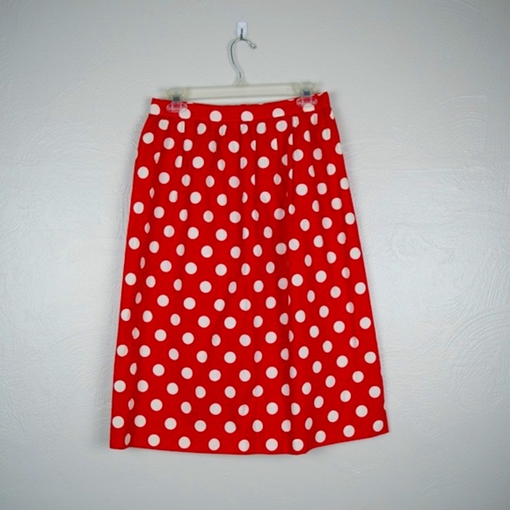 VINTAGE Red Polka Dot Single Stitch A-Line Skirt